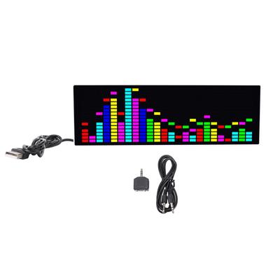 LED Musikspektrum-Anzeige USB-betrieben RGB Bunt Sprachgesteuertes Rhythmuslicht mit Elektronischer Uhrfunktion