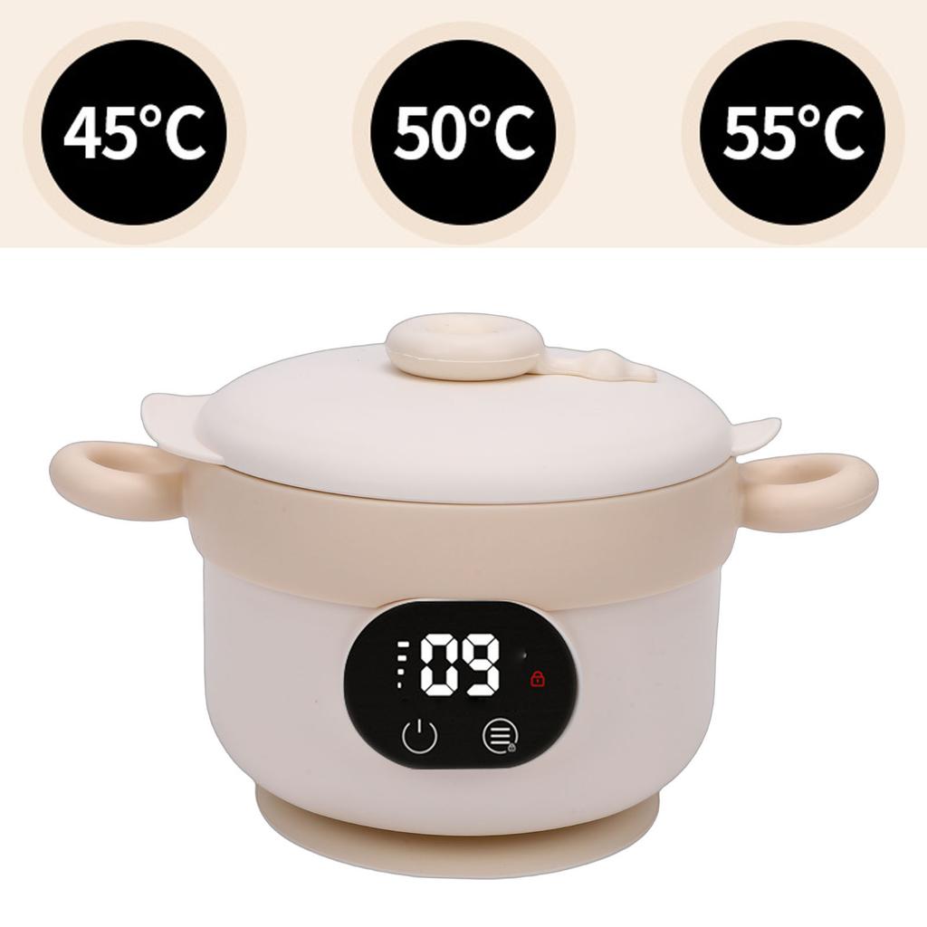 Konstant Temperatur Babybarnmatsskål Uppladdningsbar Vattenlös Uppvärmning BabyMatningsskål
