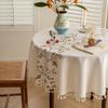 Tablecloth Fabric Cotton And Linen Small Fresh Waterproof Tablecloth High-End Embroidery Dining Table Cloth Round Table Coffee Table Cloth Tablecloth