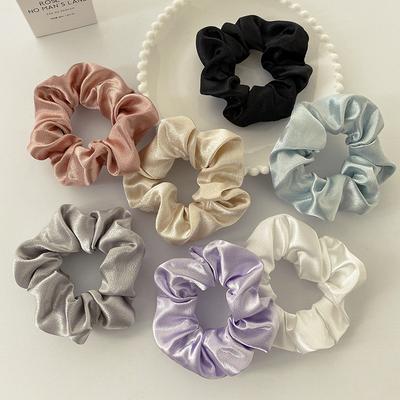 Satin Solid Color Pig Large Intestine Hair Band French Simple Ponytail Headrope Same Rubber Band Hair Accessories