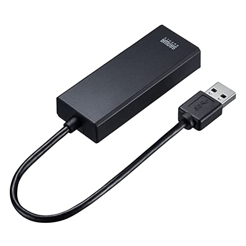 SANWA SUPPLY USB 3.2 To LAN Adapter (2.5Gbps Support), USB-CVLAN5BK, Black