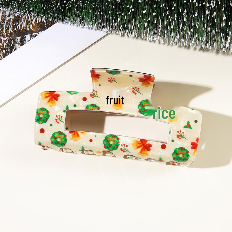 Shining Girl Christmas Floral Claw Clip - High-End Holiday Hair Accessory