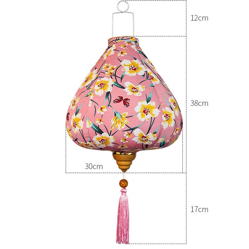 Retro Chinese Fabric Lantern Tea Room Restaurant Japanese Vietnam Lantern Party Festival New Year Decor Hanging Palace Lamp