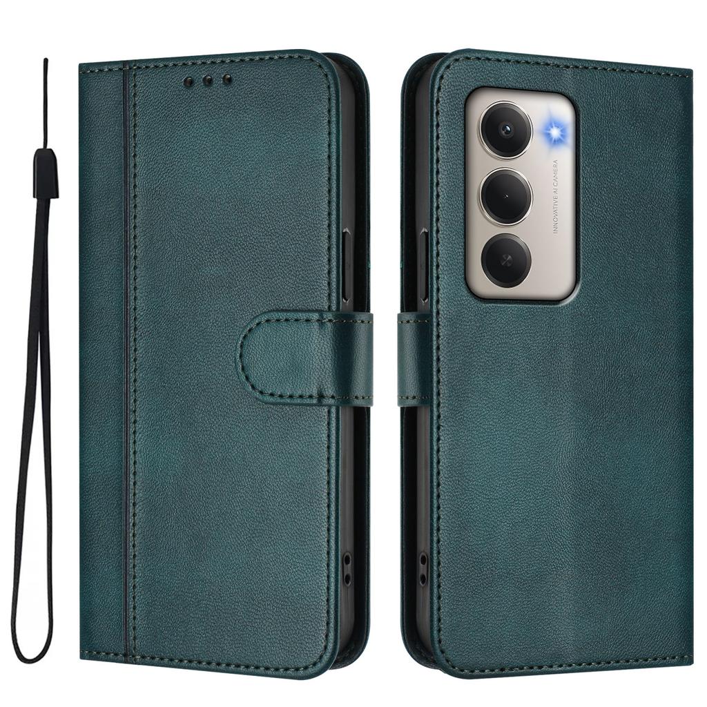 For Xiaomi Redmi 15 4G (EU) (171mm) Cases Wallet Stand Retro Texture Leather Phone Cover with Lanyard