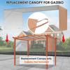 Universal Gazebo Replacement Canopy Waterproof 190T Polyester Fabric Fit Most Outdoor Patios Shelter Top For All Weather Protective