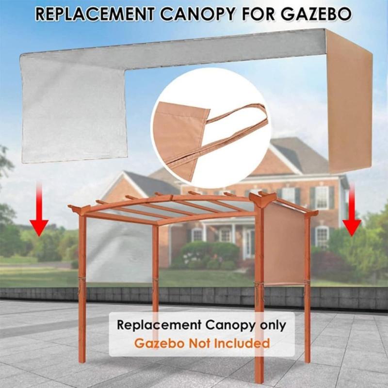 Universal Gazebo Replacement Canopy Waterproof 190T Polyester Fabric Fit Most Outdoor Patios Shelter Top For All Weather Protective