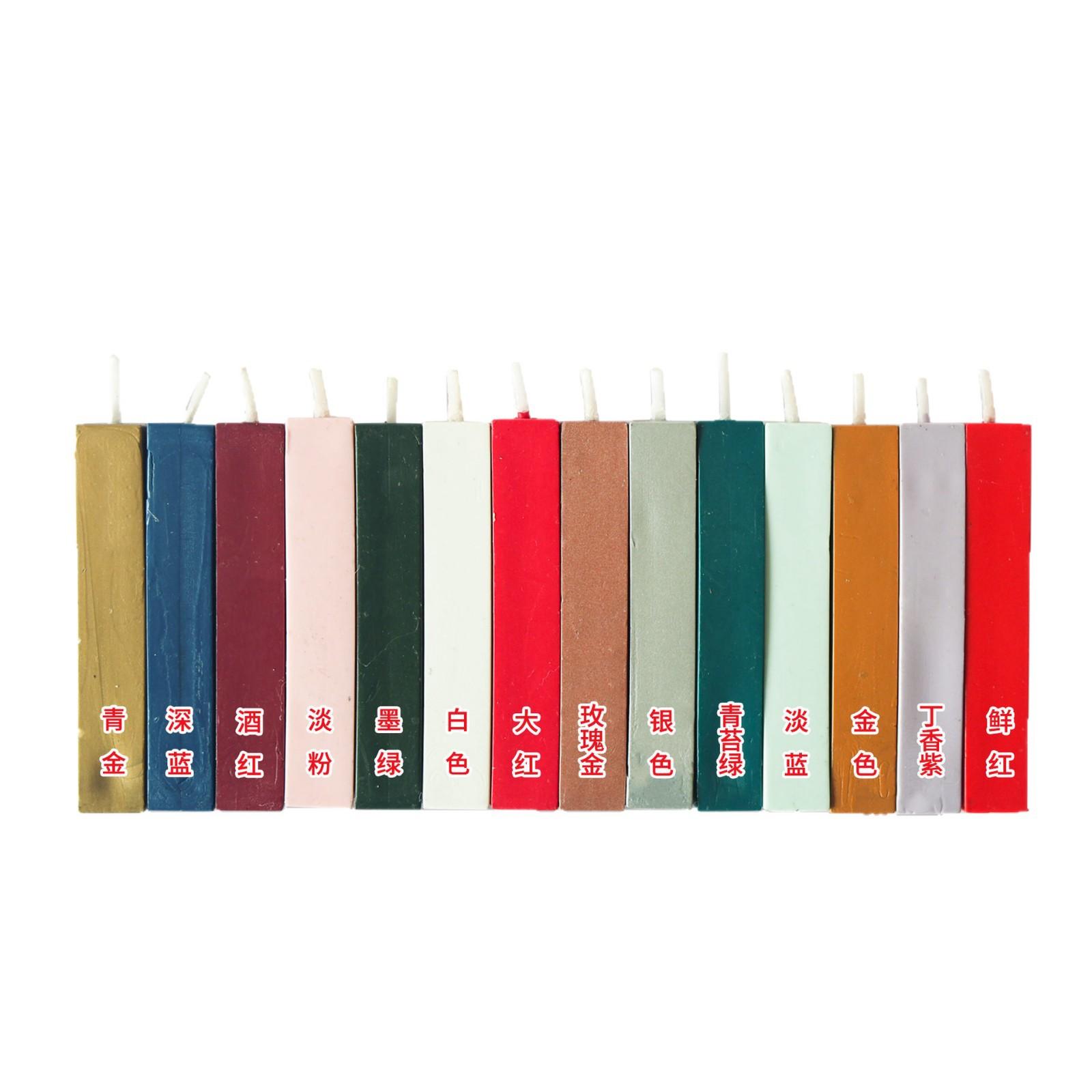 

14-color Matte Lacquer Square Wax with Core Short Lacquer Seal Wax Strip Envelope Invitation Packaging Decoration