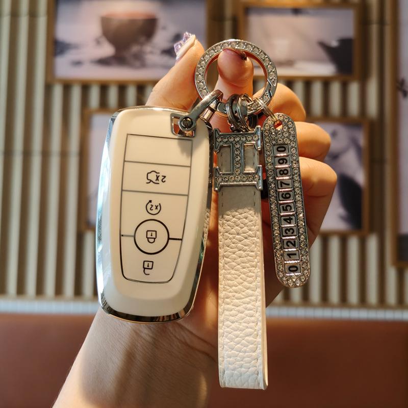 Ford Key Case for Mondeo, Focus, Mustang, Explorer, Raptor, Edge, Escort with Shell Bag and Buckle