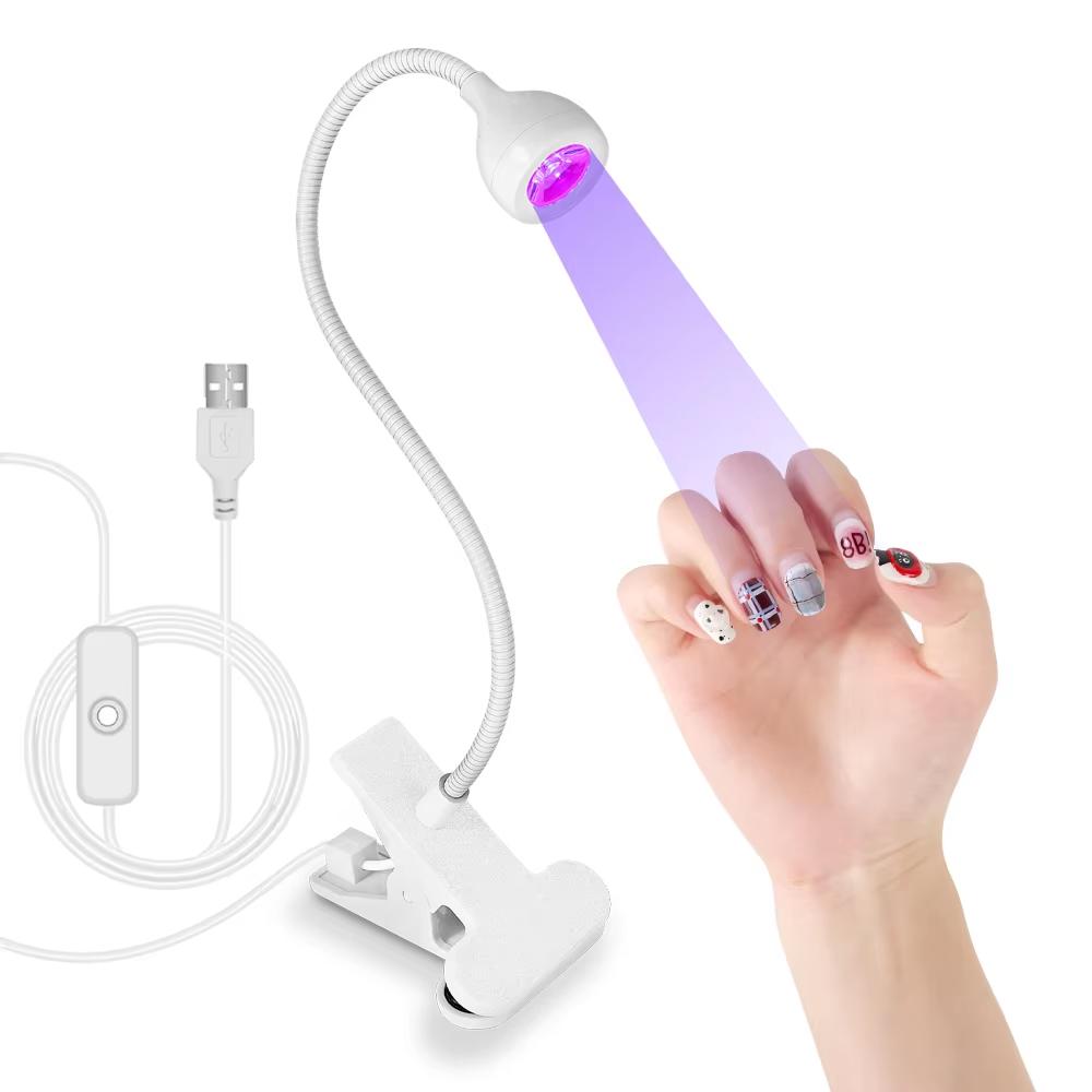 Quick-Drying Nail Lamp Usb Clip Desk Lamp 360 Degree free Rotation Light Nail Polish Uv Curing Violet Light Quick drying