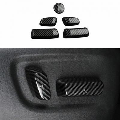 Carbon Fiber Seat Adjustment Button Cover Trim For Toyota Highlander 2021-2024