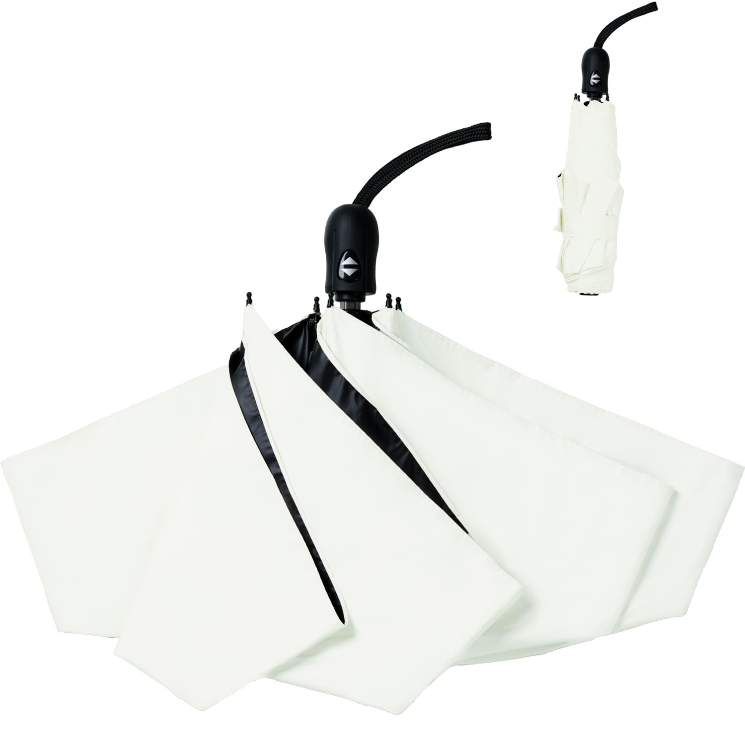 

Складной зонт от солнца с сертифицированной защитой от УФ-лучей, светоблокирующий и УФ-автомат, подходит для дождя или также подходит для белого 100% [Сторонний 100%] белый