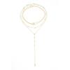 Salircon 3Pcs/Set Simple Sexy Crystal Pendant Choker Necklace for Women Bohemia Trendy Metal Chain Neck Accessories Jewelry
