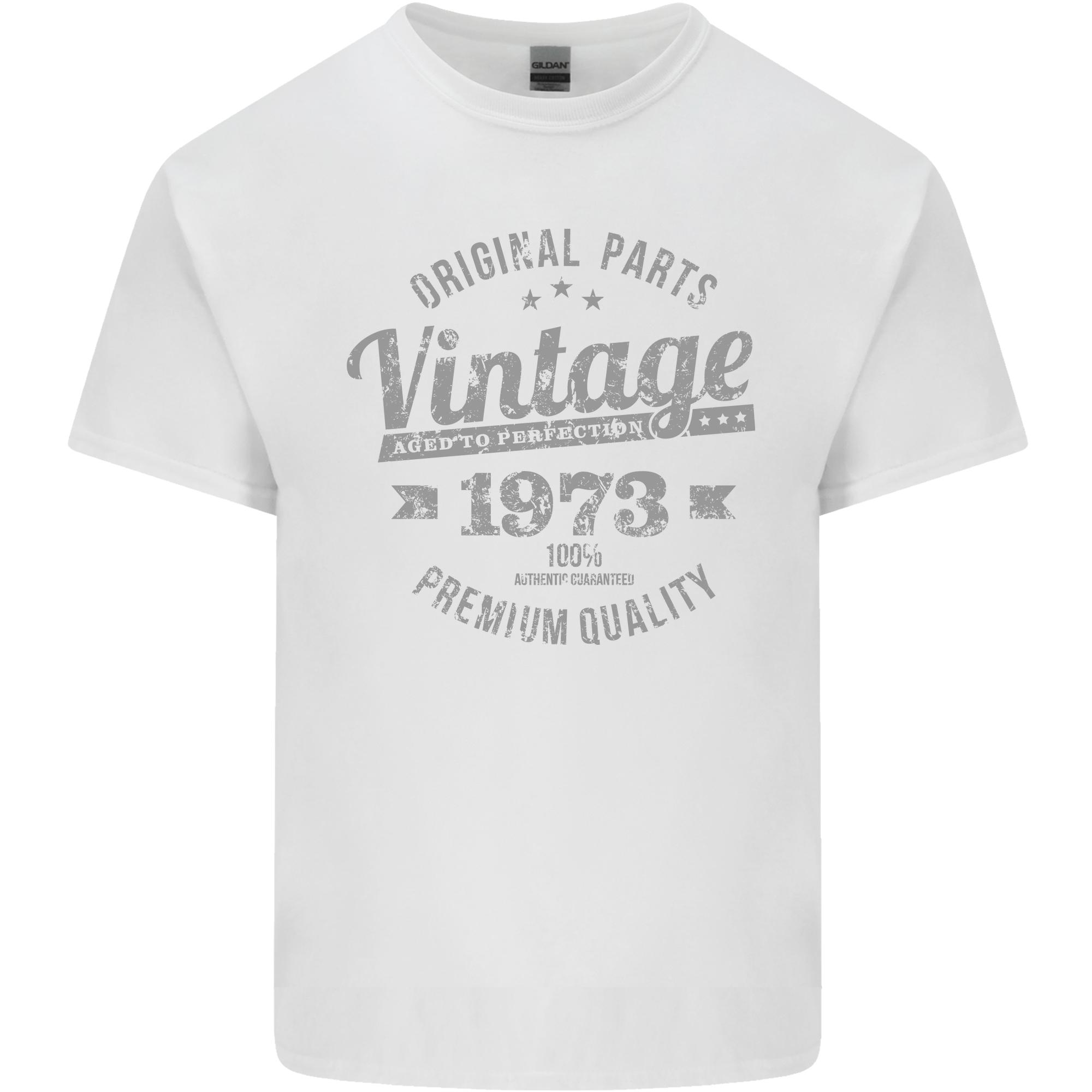 Vintage Year 53rd Birthday 1973 Unisexs Light Cotton TShirt White S