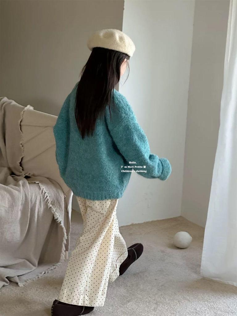Kids' Fluffy Knitted Cardigan - Autumn/Winter Casual Korean Style Sweater for Boys & Girls