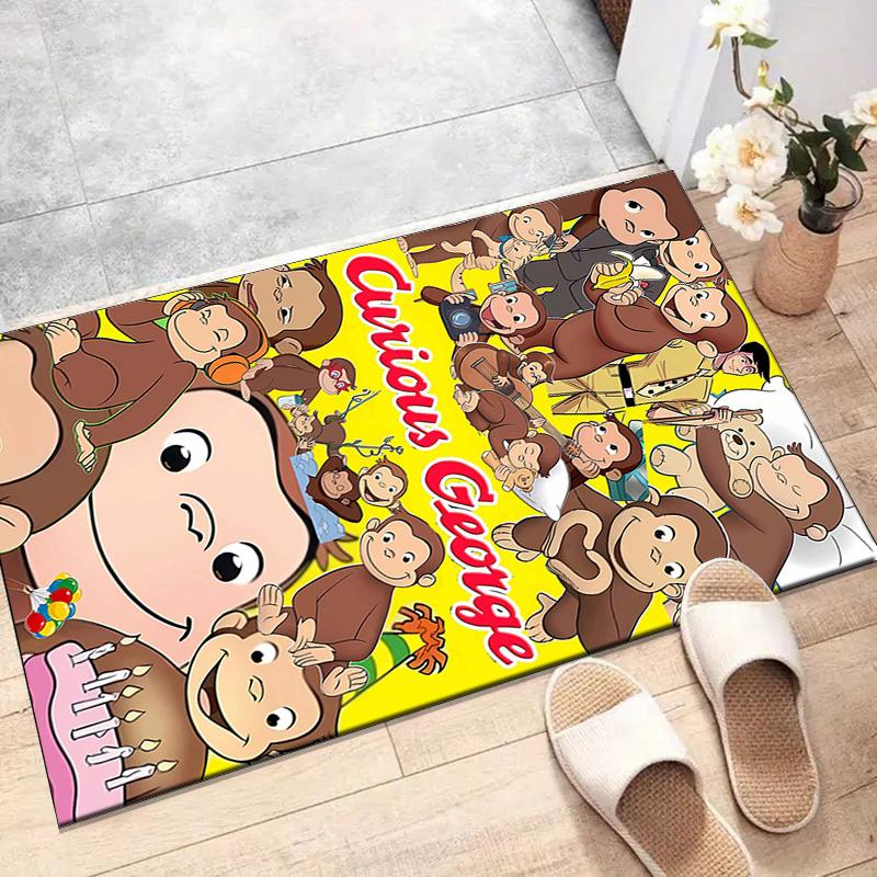 1pc Curious George Design Printed Area Rug Carpet for Bedroom Living Room Home Decor Rugs Mat Non Slip Mat Rug for Bedside