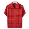 Fashionable Grandma Wear Autumn New Knitted Sweater Vest 60 Years Old 70 Mother Wear Zipper Sweater Jacket Plaid Top