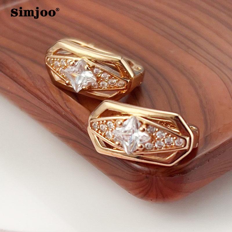 Cercei simpli cu zircon cu temperament SIMJOO Cercei cu cristale cu diamante goale pentru femei