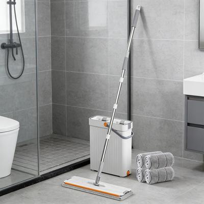 Mop And Bucket Set With Separate Dirty Water System Hands-Free Flat Floor Mop And Bucket For Hardwood Floor Tile Marble Kitchen