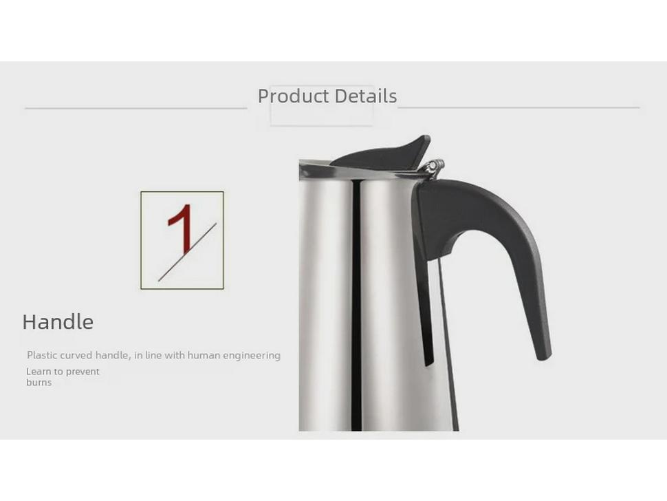 Stainless Steel Electric Moka Pot Espresso Maker