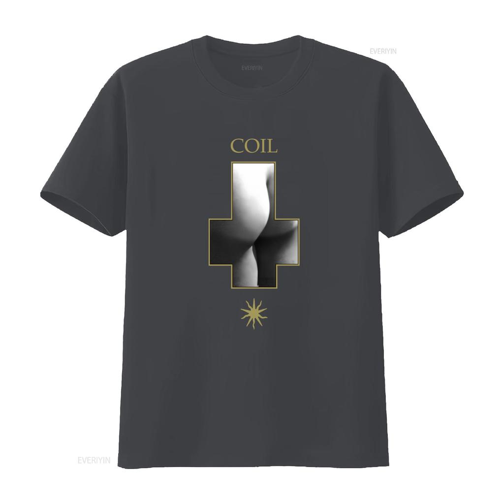 Coil Scatology Print T Shirt for Fashion Streetwear Vintage Washed Casual Homme Graphic Stylish Streetwear