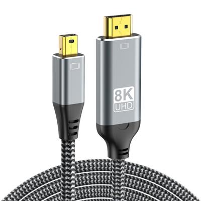Premium Mini DisplayPort To HDTV2.1 Connection Cable Supports Top Resolution With Great Signal Transfer