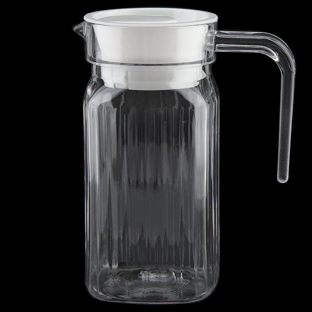 Water Pitcher/Juice Bottle, Acrylic, Clear, Heat-Resistant, Drop-Resistant, Striped Juice Jug for Water, Juice, Iced Coffee, and Iced Tea (500ml)