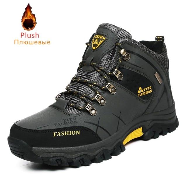Winter Hiking Shoes Men Snow Boots Anti -Collision Leather Sneakers Waterproof Keep Warm Men 'S Casual Boots