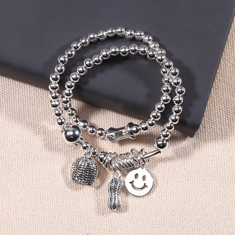 New Silver-Plated Bracelet For Women, Circle Twice And Immediately Have Money Bracelets, Lucky Cat Elephant Pendant Kuaishou Supply