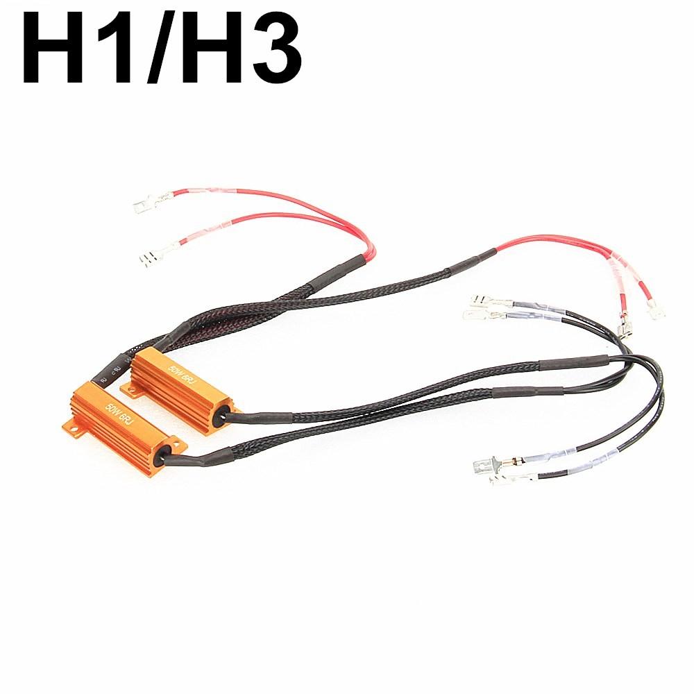 2PCS led H1 H3 H7 H11 9005 HB3 9006 HB4 LED Bulb Decoder Resistor 50w Canbus Error Canceller for Car Fog Light