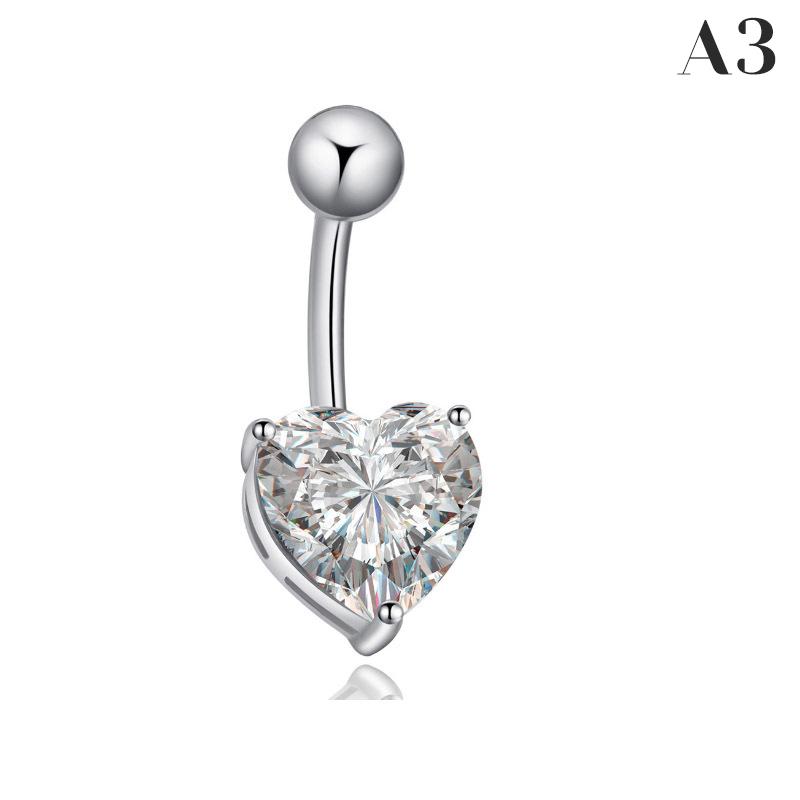 

Color Zircon Crystal Belly Button Ring Fashion Creative Heart Shape Butterfly Pendant Navel Piercing For Women Sexy Body Jewelry A3