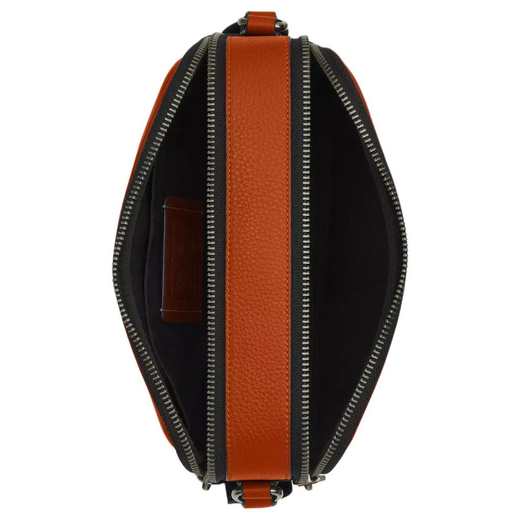 Coach Graham 23 Varsity Print Leather Shoulder Bag Medium Men Shoulder Bag Toffee CAJ64-QBYES