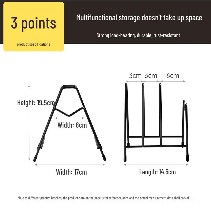 Chui Da Huang 3-Tier Kitchen Pot Lid & Cutting Board Rack