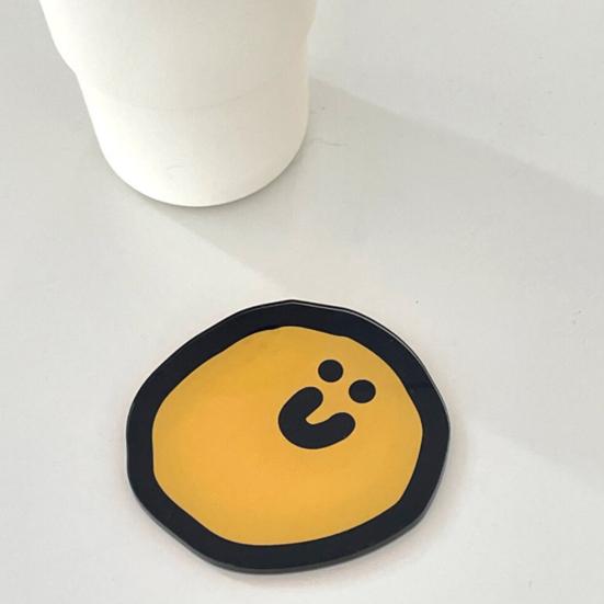Cartoon Acrylic Coasters Heat-resistant Cup Mats for Coffee Drinks Reusable Placemats for Home Kitchen Bar Restaurant Anti-slip Bowl Pad