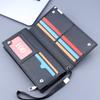 Men Long Clutch PU Material Zipper Wallet Hasp Cell Phone Bag Card Holder Coin Pocket Large Capacity Multifunctional Handbag Business Purse