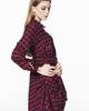 Bikeomin Tartan Check Drape Shirt Dress