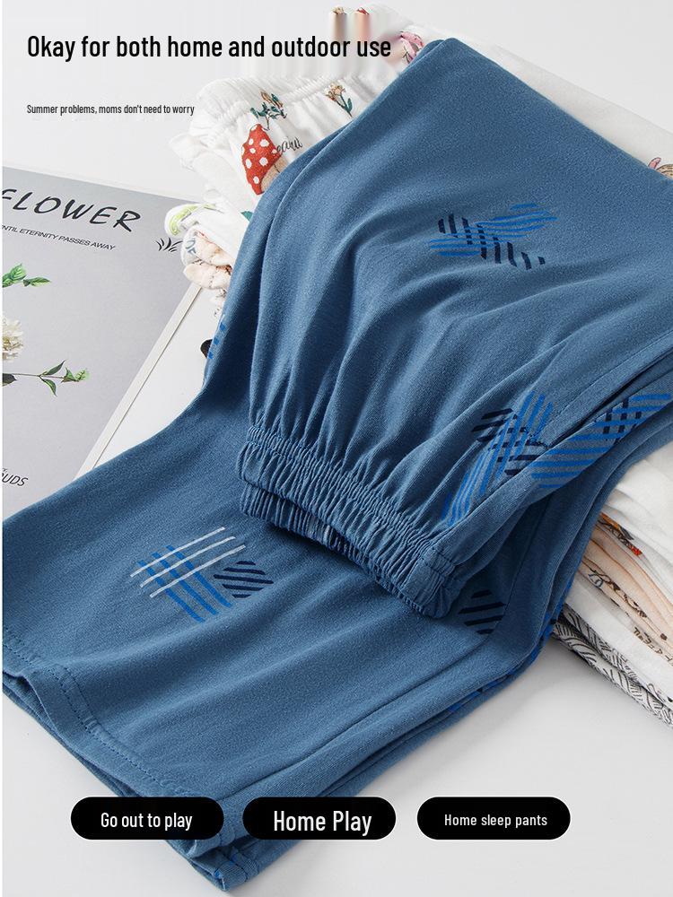 Children's Summer Cotton Pajama Pants – Loose, Long Air Conditioning Pants for Teen Boys and Girls