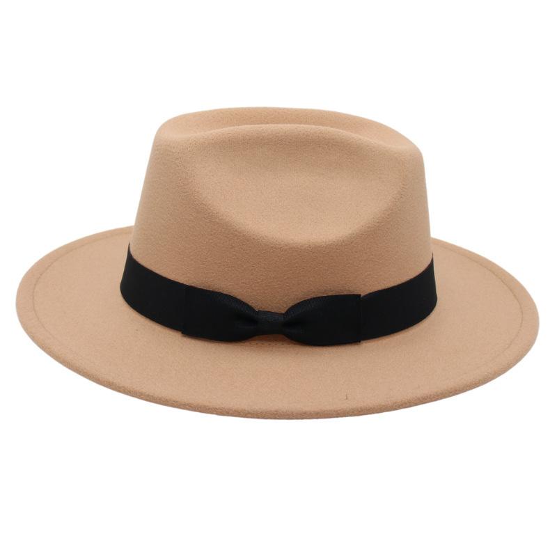 Top Hat Foreign Style Jazz Hat Men'S And Women'S Felt Hat Woolen Hat Temperament Sun Hat Ins Wind