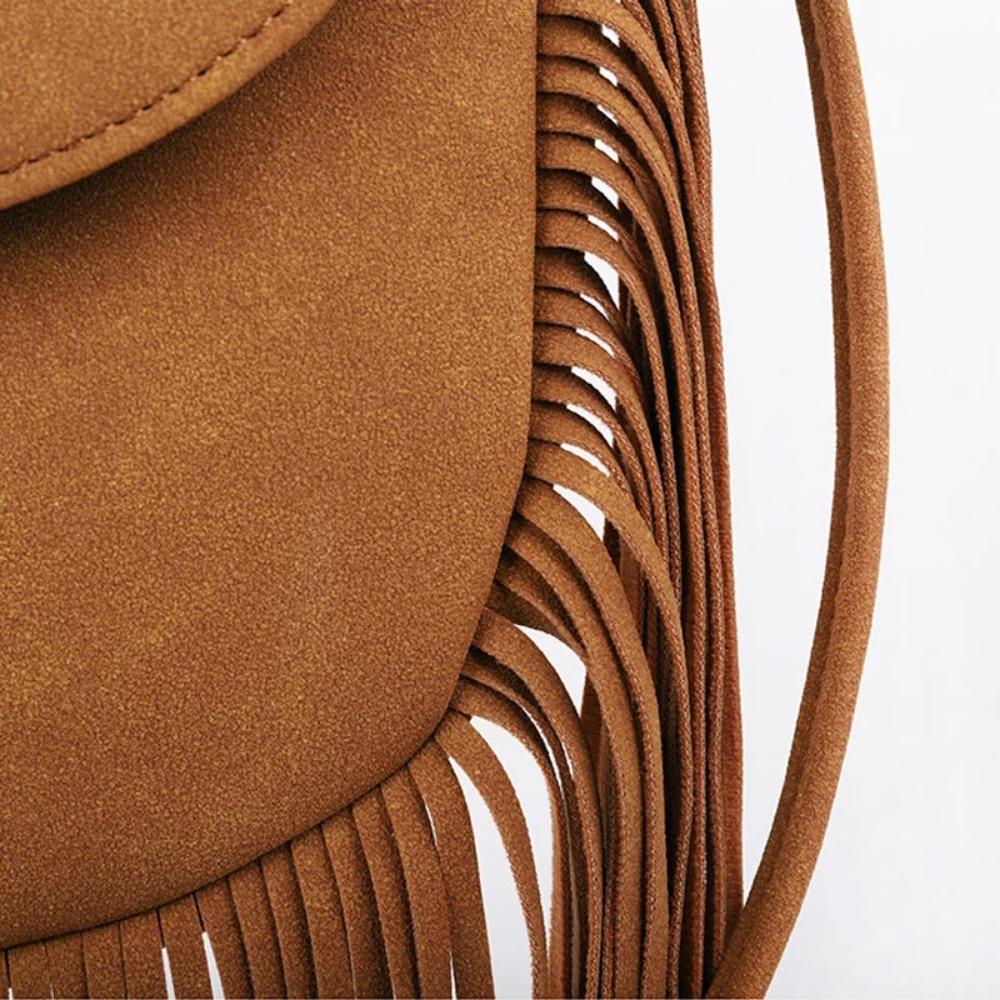 Umělá semišová kůže Hippie Gypsy Boho Bag Dámské kabelky Taška Vintage Fringe Tassel Bohemian Bag Dámské kabelky přes rameno