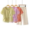 New Summer Short-Sleeve T-Shirt Set for Middle-Aged Women, Plus Size, Two-Piece Outfit, Modern Style for Mothers and Elderly Women