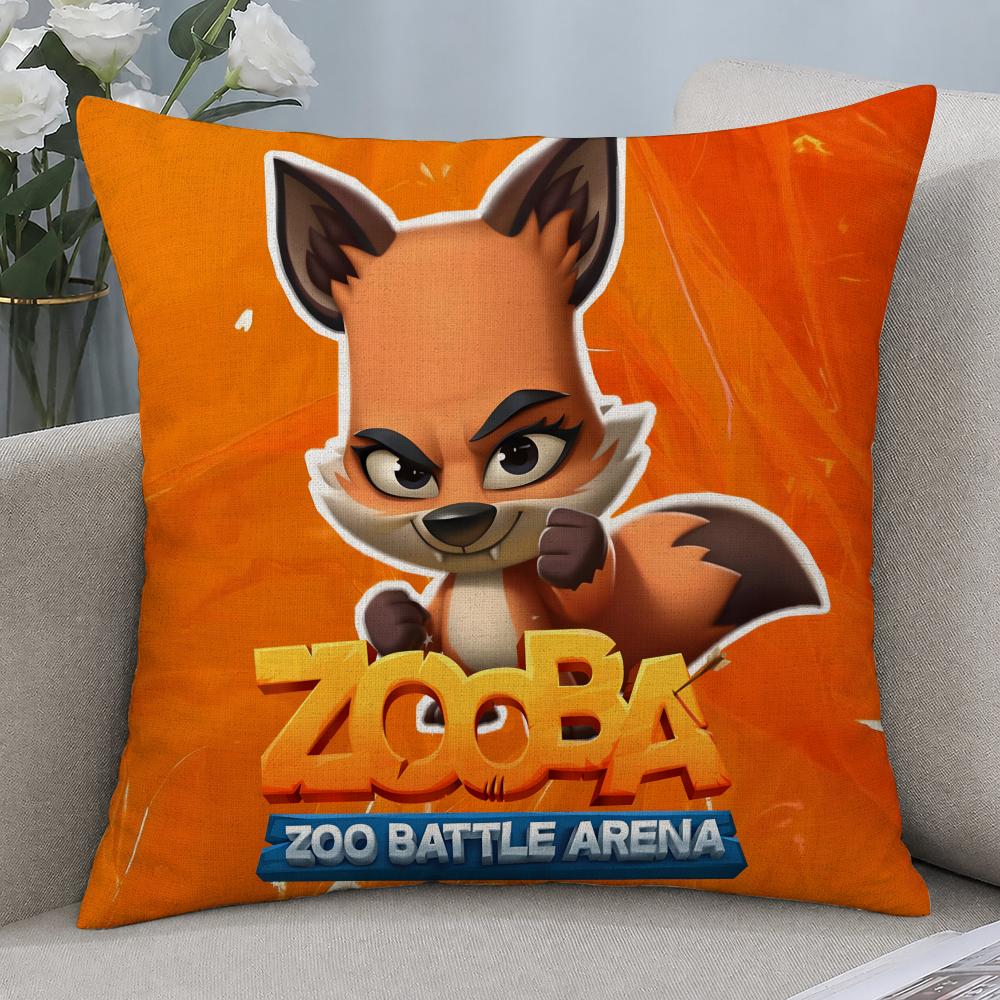 Game Zooba Zoo Battle Royale Games Cushion Cover Cushion Covers Natural Linen Breathable Sofa Bedroom Decor Pillowcase