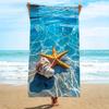 Seestern Muschel Aufdruck Strandtuch Schnelltrocknend Saugfähig Sanddicht Leichtes Handtuch für Sommer Strandurlaub Camping
