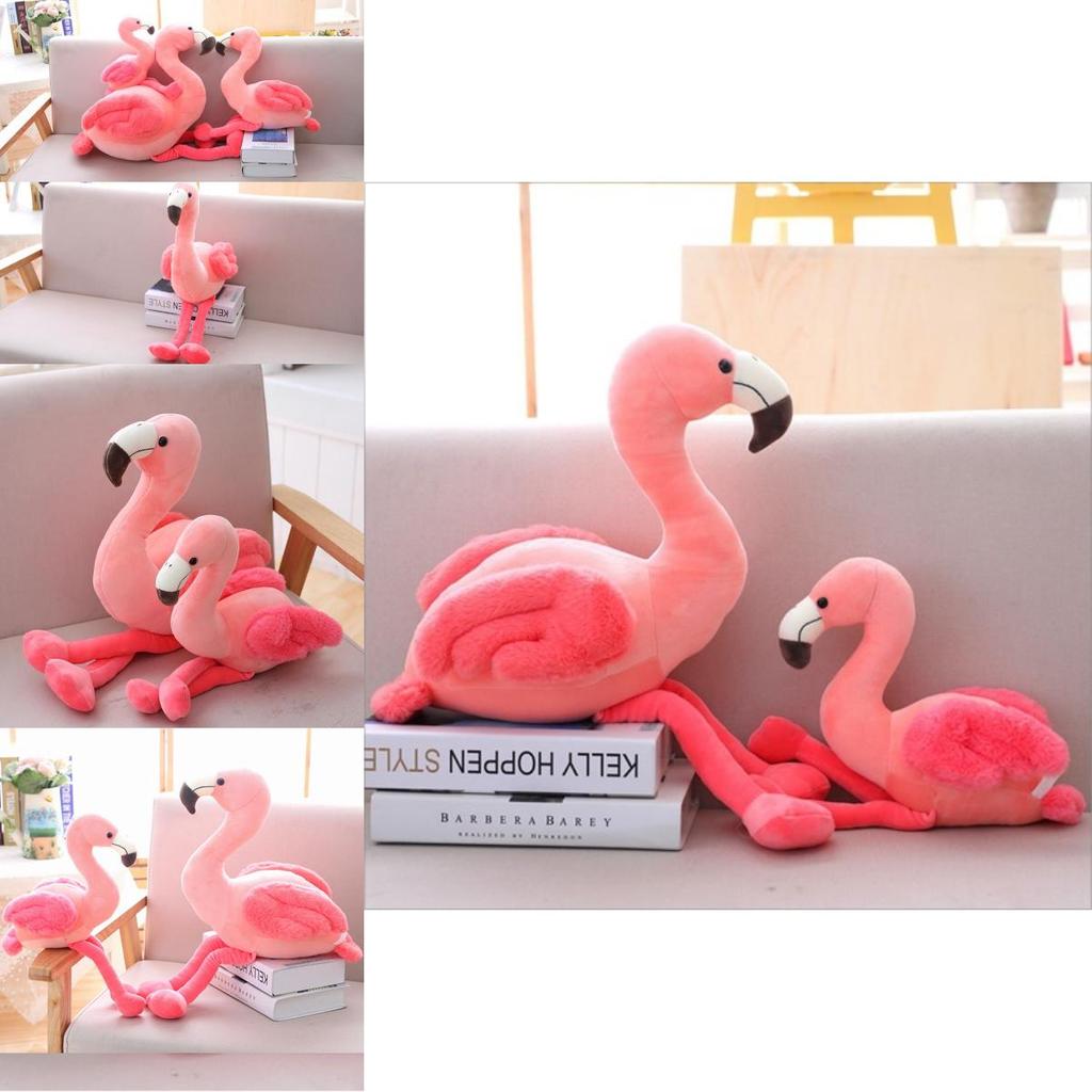 Flamingo Plush Toy Pillow Cushion For Kids Soft And Cuddly, Short Plush Fabric, Pink, 25cm/35cm/50cm