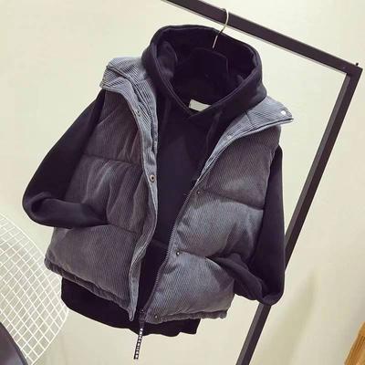 Thickened Down Cotton Vest Female Fall and Winter New Korean Version of The Loose Corduroy Bread Undershirt Undershirt Jacket Tide