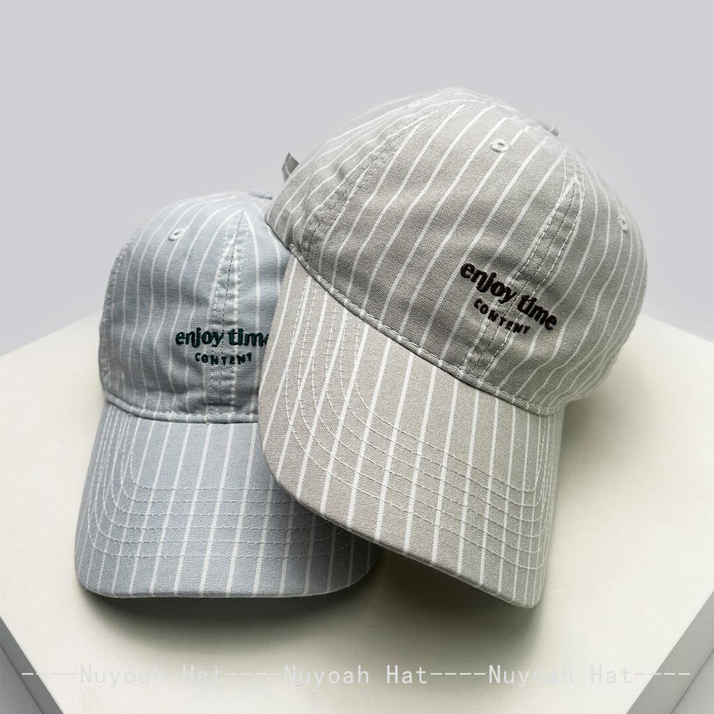 New Men Women Korean Embroidered Letters Striped Baseball Hats Sunshade Personal Versatile Casual Peaked Caps Fashion Travel Ins