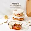 Xilekou Microwave-Safe Glass Lunch and Bento Box for Office & Takeaway