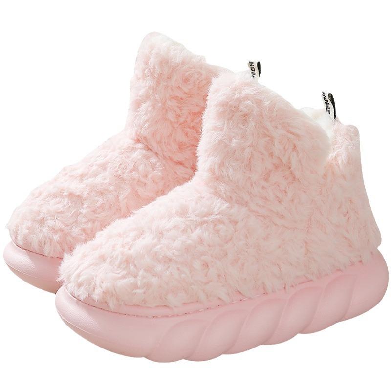 Home Bootie for Women and Men Furry Slippers Warm Cozy Snow Boots with Fuzzy Plush Lined Unisex Winter Non Slip House Shoes Indoor Outdoor Short Boots