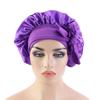 Fashion New Imitation Silk Wide-brimmed Night Cap Satin Streamer Round Cap Shower Cap Beauty Salon