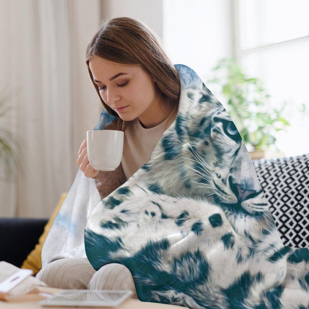 Śnieżny Leopard Nad Górami Koc Polarowy Modny Sofy sofa rozkładana dekoracyjny Koce