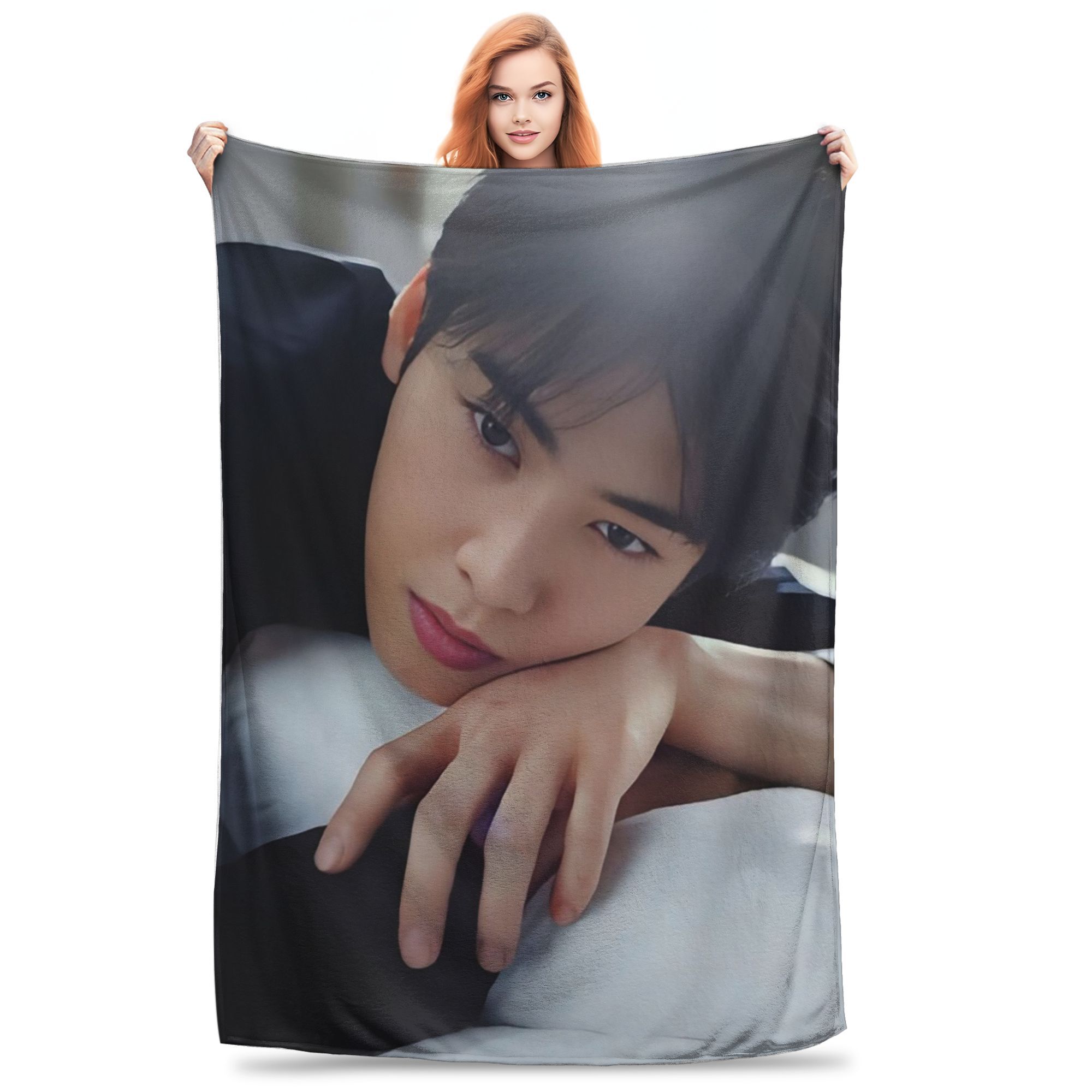 

Cha Eun Woo Blanket Super Soft Flannel Sofa Throw Blanket for Home Bedroom Outdoor Throws Bedspread Quilt 80x120cm