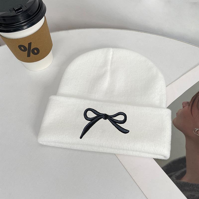 Autumn and Winter New Knitted Hat Children's Trend Versatile Cold Hat Outdoor Bow Wool Hat